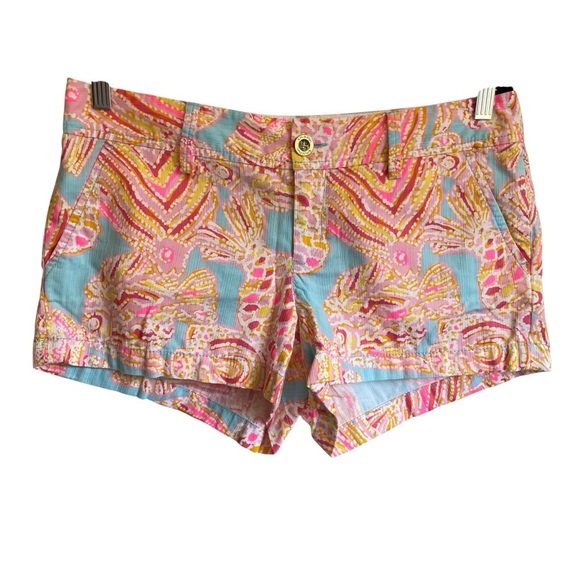 Lilly Pulitzer The Walsh Pink and Blue Shorts Fish Pattern - Picture 1 of 12